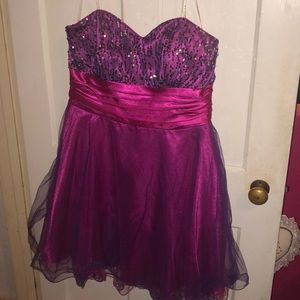 Pink and purple sequined semi-formal dress!
